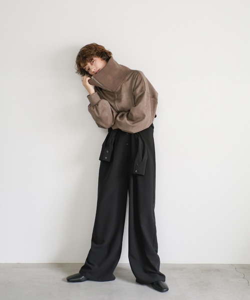 select MOCA（セレクトモカ） スエードポンチハーフジップトップス