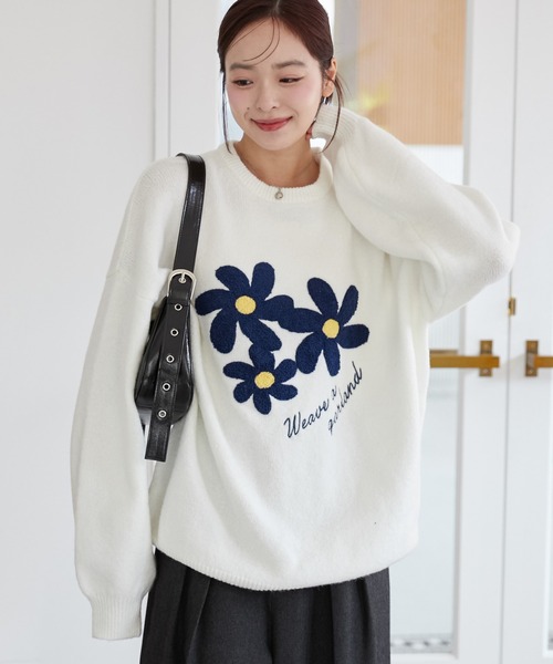 ニット セーター 「VERY WEB掲載」BOREROビジュー ニットプルオーバー レディース 組曲 ニット セーター 「VERY WEB掲載」BOREROビジュー ニット