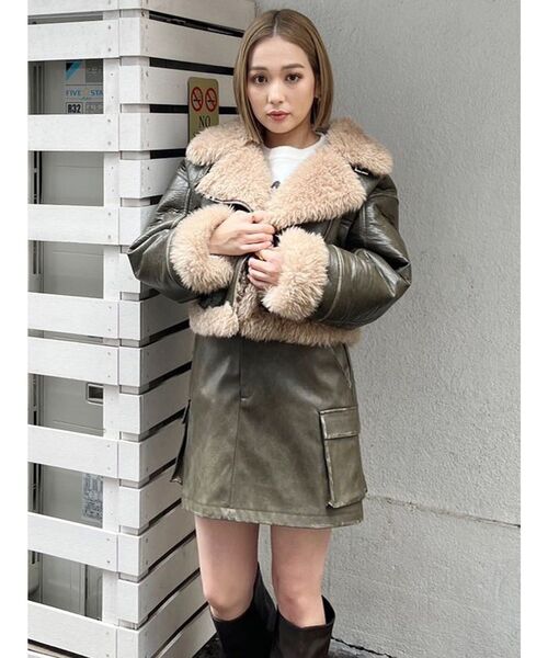 【新品】レザーミニスカート　WbyMURUA セール】【2024FW】フェイクレザーミニスカート（スカート