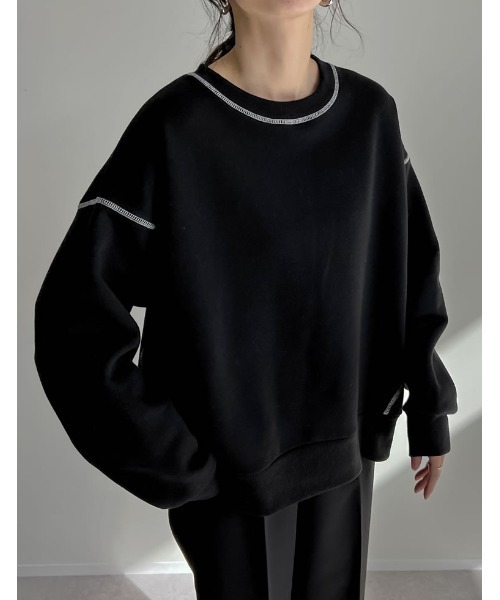 Re:EDIT（リエディ） トレーナー スウェット 無地or配色ステッチ裏起毛