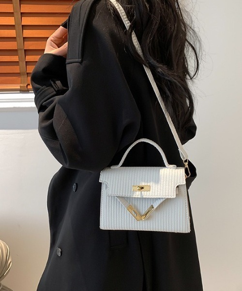 L LABEL（エルラベル） ショルダーバッグ バッグ ラフィア風型押し