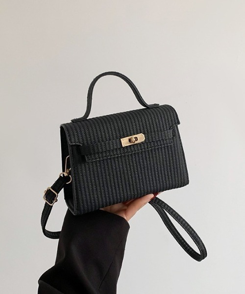 L LABEL（エルラベル） ショルダーバッグ バッグ ラフィア風型押し