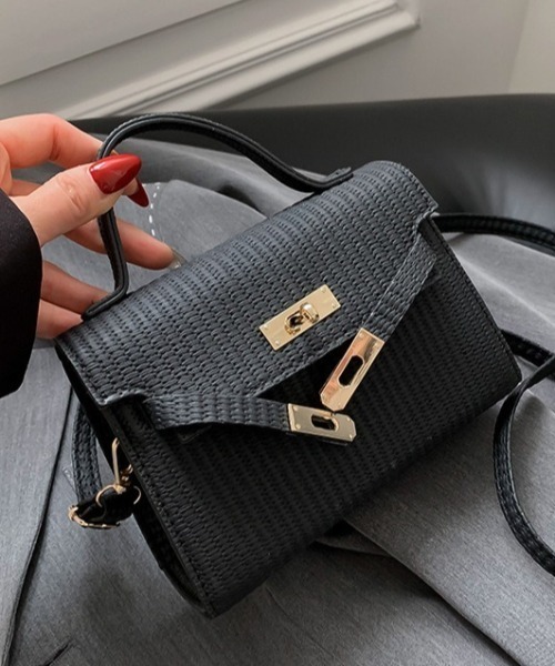 L LABEL（エルラベル） ショルダーバッグ バッグ ラフィア風型押し