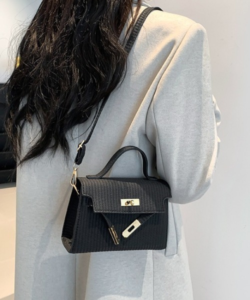 L LABEL（エルラベル） ショルダーバッグ バッグ ラフィア風型押し
