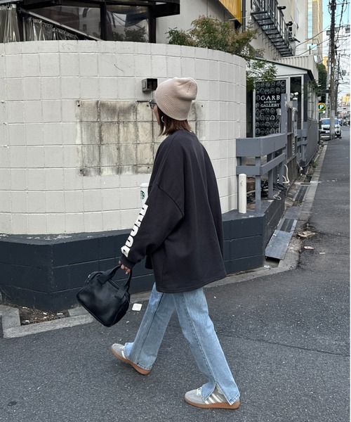 I-SOOK（アイスー） トレーナー スウェット 袖プリントオーバー