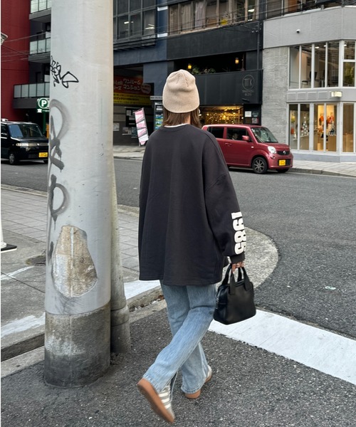 ISOOK アイスー Embroidery sweat set up ブラック オリジナル刺繍ロゴスウェット | Embroidery sweat set up(chiica