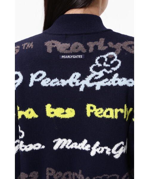 PEARLY GATES tシャツ 「PEARLY GATES」天竺×ロゴインターシャ モック