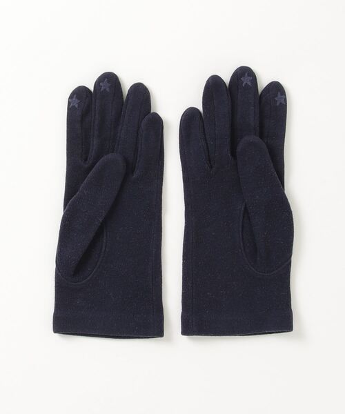 「KATHARINE HAMNETT」 刺繍手袋 - ネイビー レディース_画像2