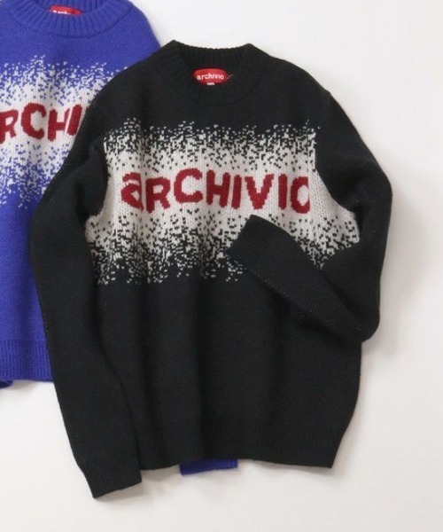 archivio（アルチビオ） ニット セーター ウール混3色ジャガード