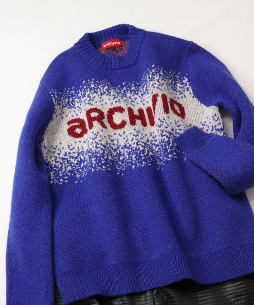 archivio（アルチビオ） ニット セーター ウール混3色ジャガード