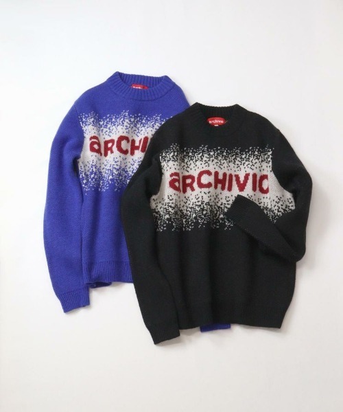 【最終値下】アルチビオARCHIVIOウール混3色ジャガードニットサイズ38 archivio（アルチビオ） ニット セーター ウール混3色ジャガード