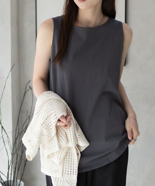 NAVY（ファッション） タンクトップ ノースリーブ 「 綿100