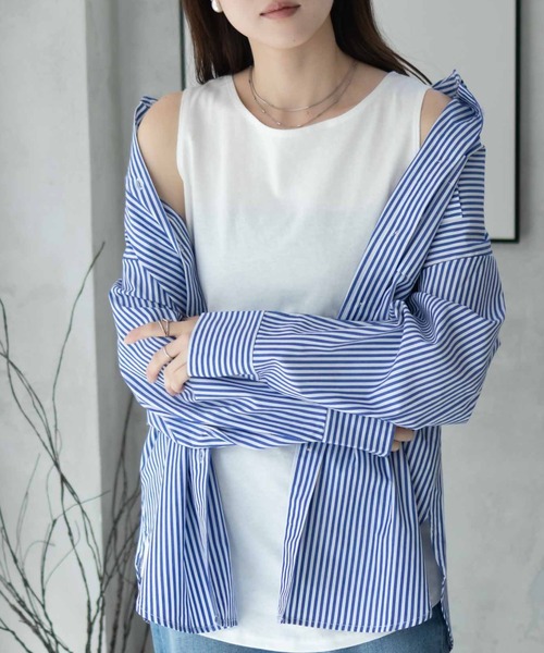 NAVY タンクトップ ノースリーブ 「 綿100% ベーシック ロングタンク