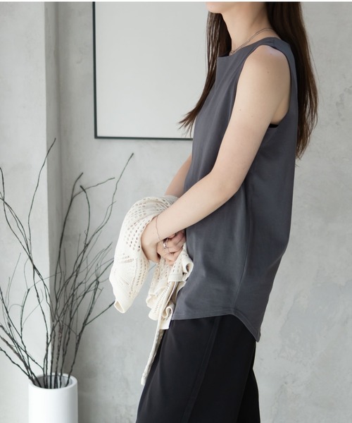 NAVY タンクトップ ノースリーブ 「 綿100% ベーシック ロングタンク