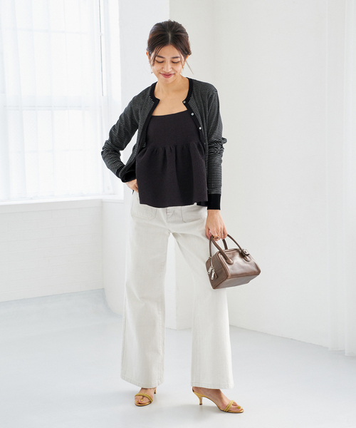 iena⭐︎Mer cottonセーターマシン　クルーカーディガン Mer cotton セーターマシン クルーカーディガン（カーディガン