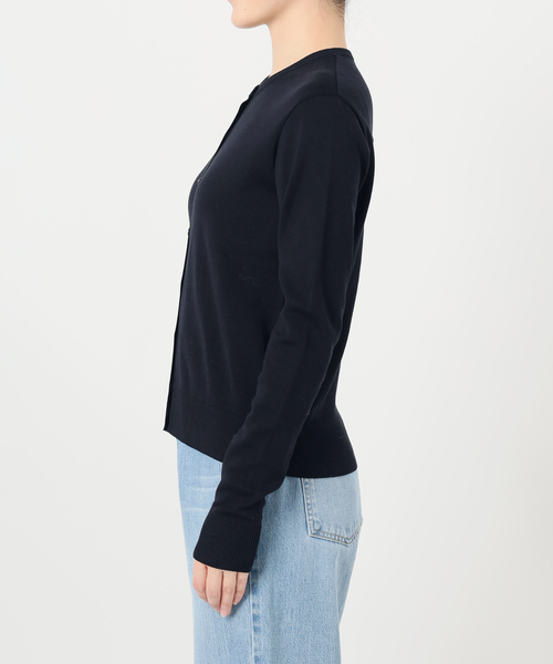 IENA◆カーディガン(厚手)/--/コットン/CRM IENA カーディガン Mer cotton セーターマシン クルー