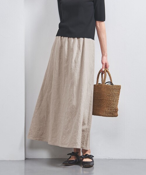 UNITED ARROWS スカート リネン フレア マキシスカート