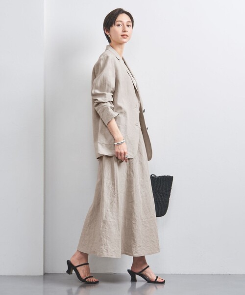UNITED ARROWS スカート リネン フレア マキシスカート