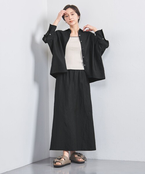 UNITED ARROWS スカート リネン フレア マキシスカート