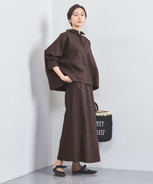UNITED ARROWS スカート リネン フレア マキシスカート