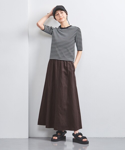 ユナイテッドアローズ　リネンフレアマキシスカート 1500025Y0026_l1_a001.jpg