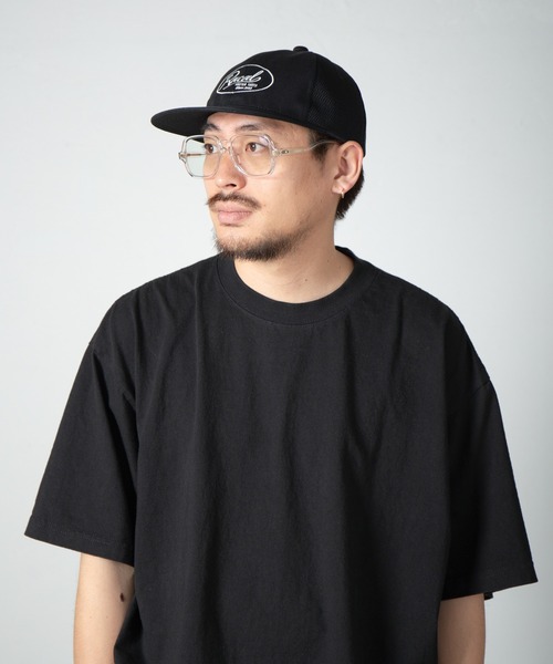 Russeluno メッシュバックキャップ 黒 RACAL キャップ 帽子 Flat Visor Snap-back Tracker Hat