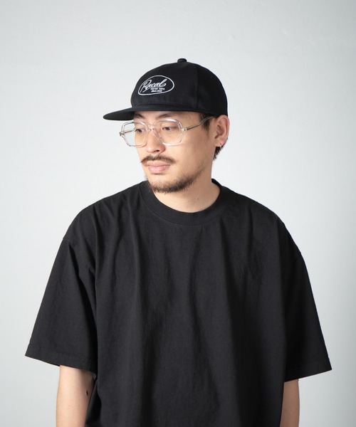 Russeluno メッシュバックキャップ 黒 RACAL キャップ 帽子 Flat Visor Snap-back Tracker Hat
