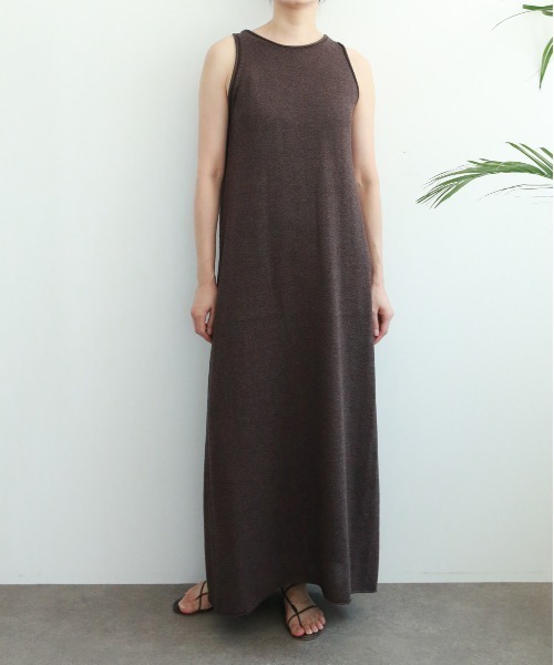 WALANCE ペーパーニットワンピース　25ss ブラウン WALANCE（ワランス） ワンピース paper knit dress : ZOZOTOWN Yahoo