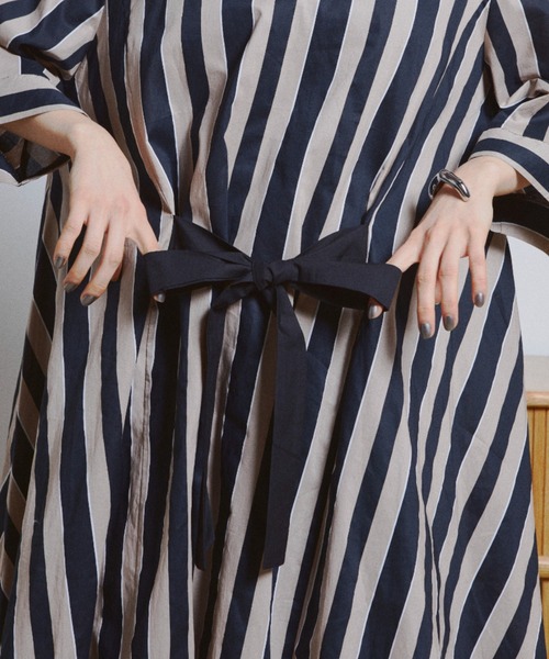 manana suerte STRIPE シャツワンピース manana suerte（マニャーナスエルテ）の「DOT/STRIPE シャツ