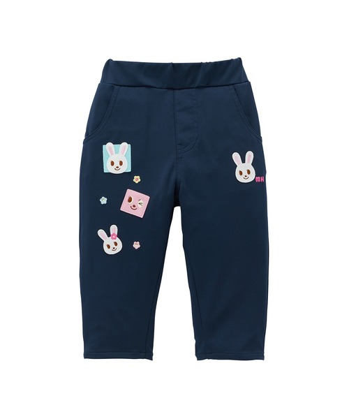 唯一のサイト ミキハウス 半端丈パンツ 100cm キッズ 女児 青† 【公式