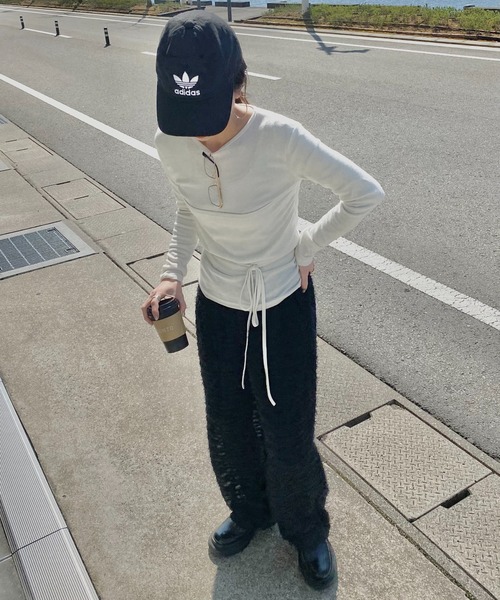 I-SOOK tシャツ リボンデザインレイヤードトップス(kiharu