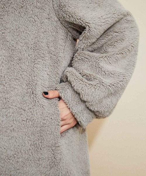 「MADEMOISELLE ROPE'」 ノーカラージャケット 38 グレー レディース_画像4