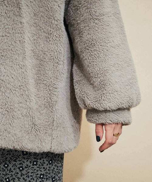 「MADEMOISELLE ROPE'」 ノーカラージャケット 38 グレー レディース_画像5