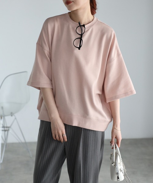 Fizz（フィズ） tシャツ 半袖 ドロップショルダー裏毛半袖Tee