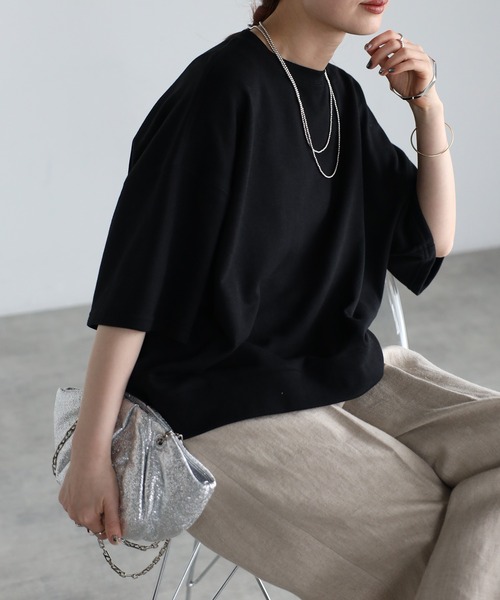 Fizz（フィズ） tシャツ ドロップショルダー裏毛半袖Tee レディース