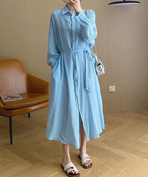 ディケイドクラシック（DECADE CLASSIC）/シアーロングシャツワンピース DECADE CLASSIC（ディケイドクラシック） シャツワンピース シアー