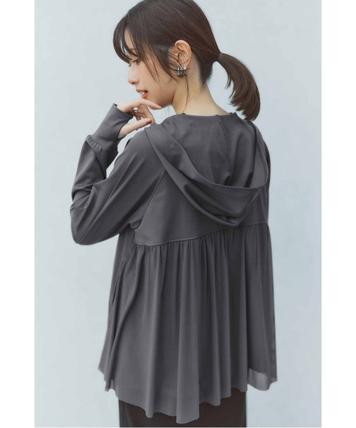 パーカー ＩＥＤＩＴ　フェミニンデザインの華やかＵＶカットパーカー レディース IEDIT パーカー IEDIT フェミニンデザインの華やかUV