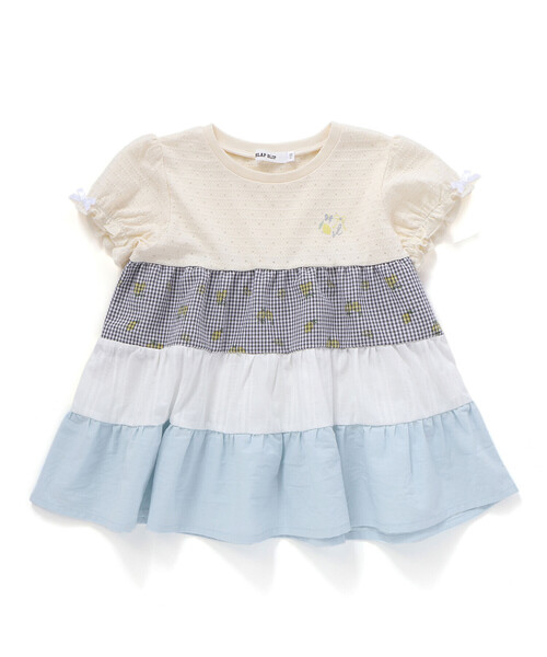 SLAP SLIP tシャツ 「お揃い」レモンイチゴフルーツ柄ティアード