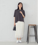 ロング スカート 夏 シフォンジョーゼット ク...の詳細画像3