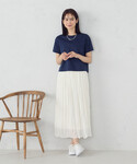 ロング スカート 夏 シフォンジョーゼット ク...の詳細画像4