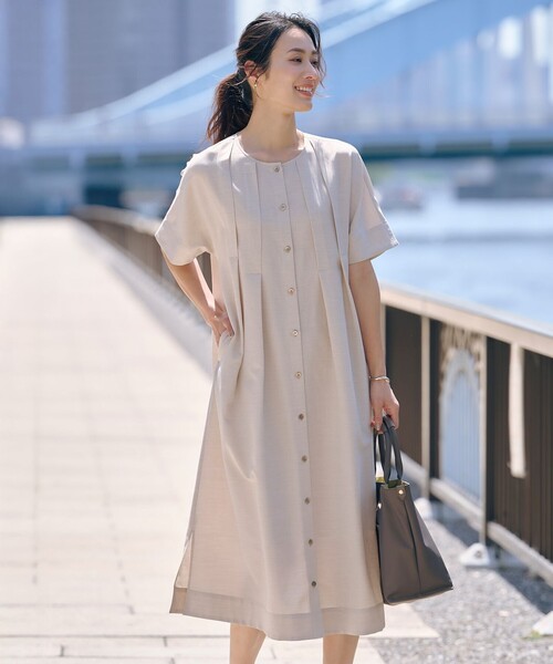 J.PRESS（J.プレス） ワンピース 半袖 「洗える・接触冷感」ライト