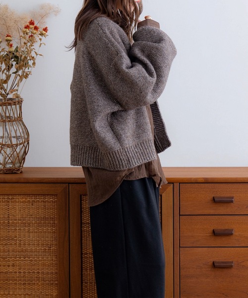 「NOAHL」 ニットカーディガン FREE グレイッシュベージュ レディース_画像8