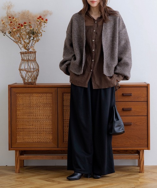 「NOAHL」 ニットカーディガン FREE グレイッシュベージュ レディース_画像9