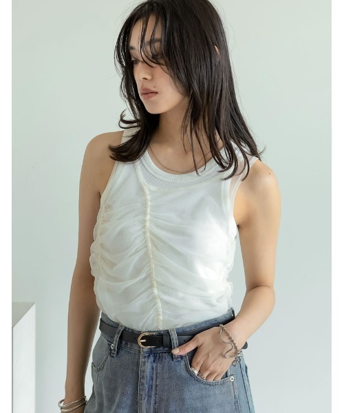 【載せ直し】【激レア】Chromehearts リブタンクトップ　ノースリーブ CHROME HEARTS（クロムハーツ） OLD オールド フレア バックプリント