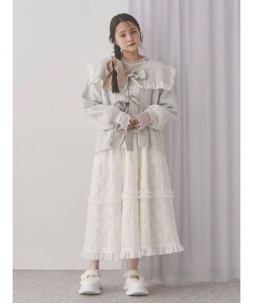 merry jenny（メリージェニー） スカート デコレーションレースミディ