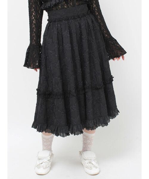 新品⭐️メリージェニー　スカート merry jenny（メリージェニー） スカート デコレーションレースミディ