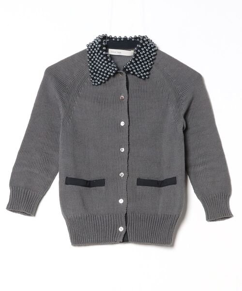 「sacai luck」 ビジューニットカーディガン 1 グレー レディース