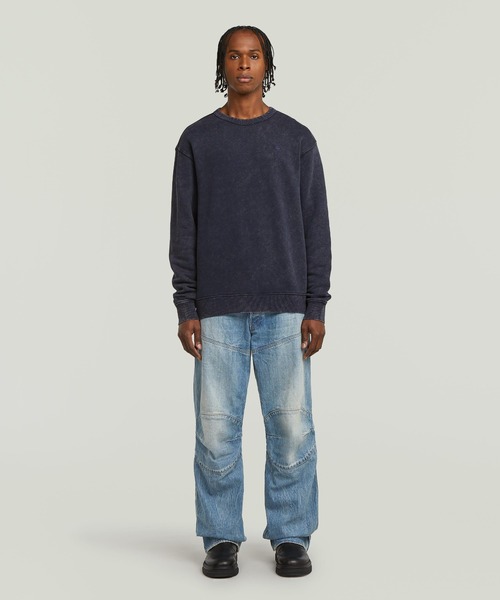 G-STAR RAW トレーナー スウェット WASHED SWEATER/ヴィンテージライク