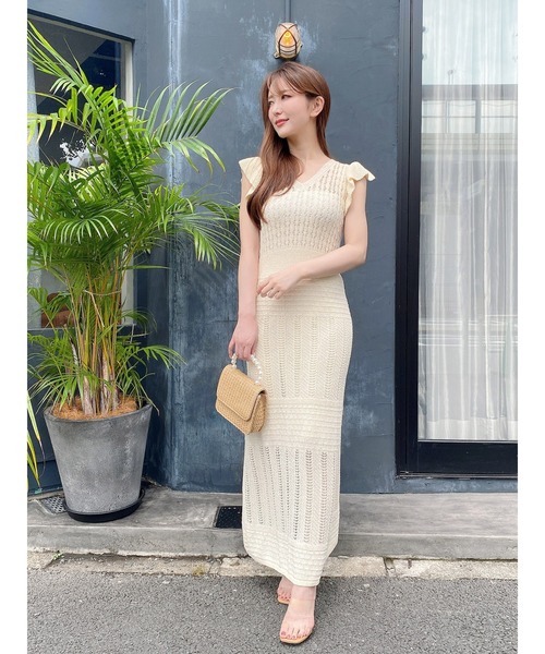 「DURAS」 ニットワンピース FREE アイボリー レディース_画像9