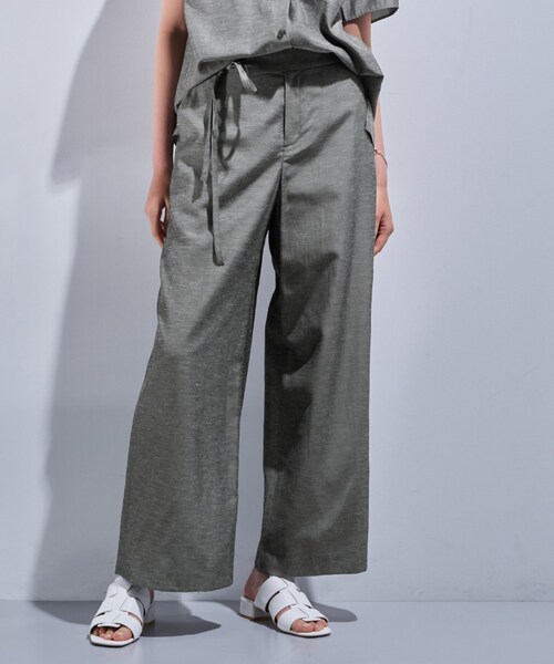 INDIVI パンツ 「日本製／SETUP可能」ソフトダンガリーワイド
